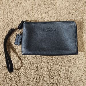 Coach Midnight Blue Leather Wristlet